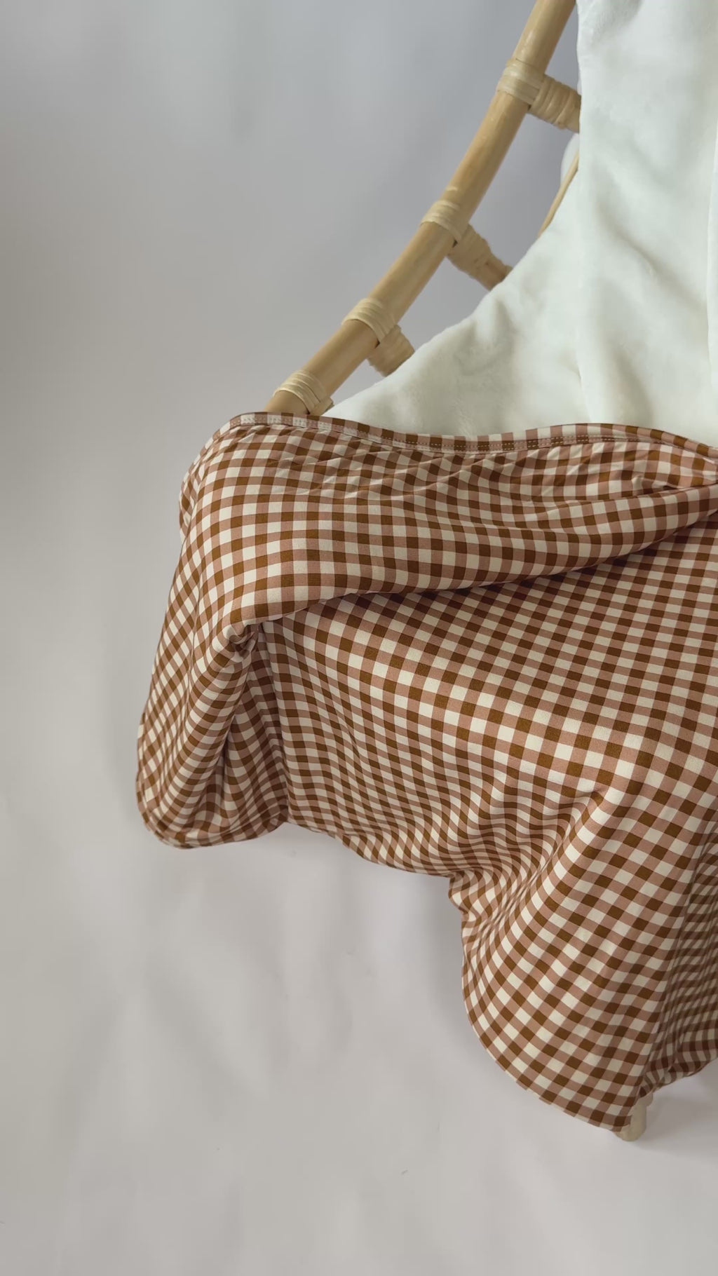 Caramel Small Gingham Toddler Blanket