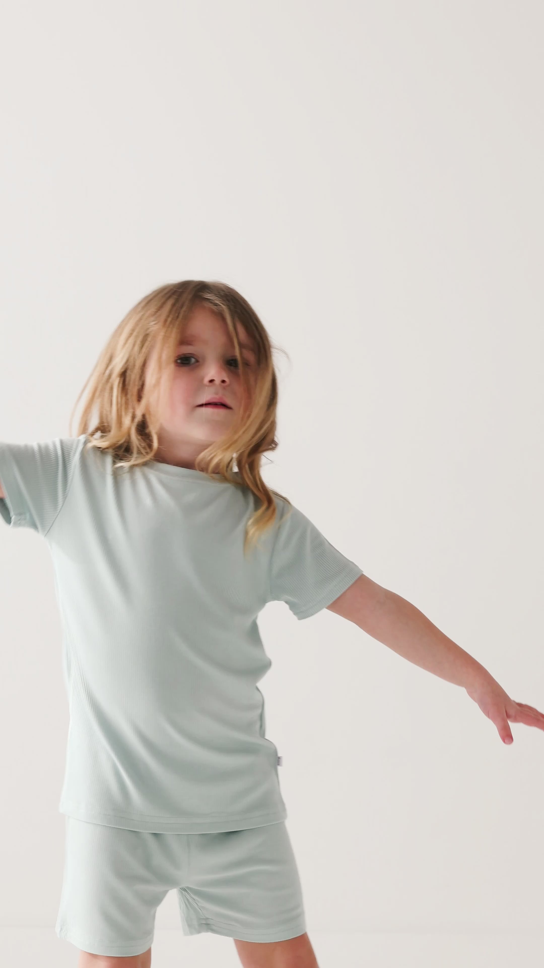 Harbor Blue Small Ribbed Shorts Two-Piece Set