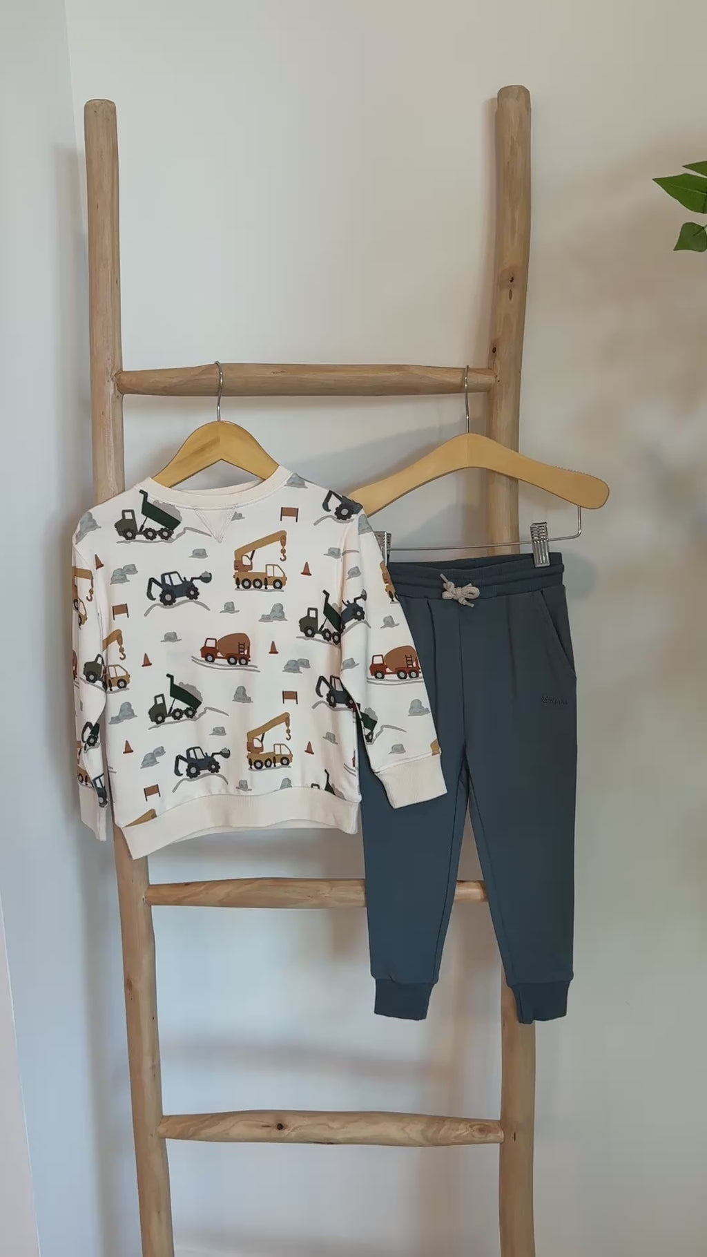 Construction Bamboo French Terry Pullover & Jogger Set