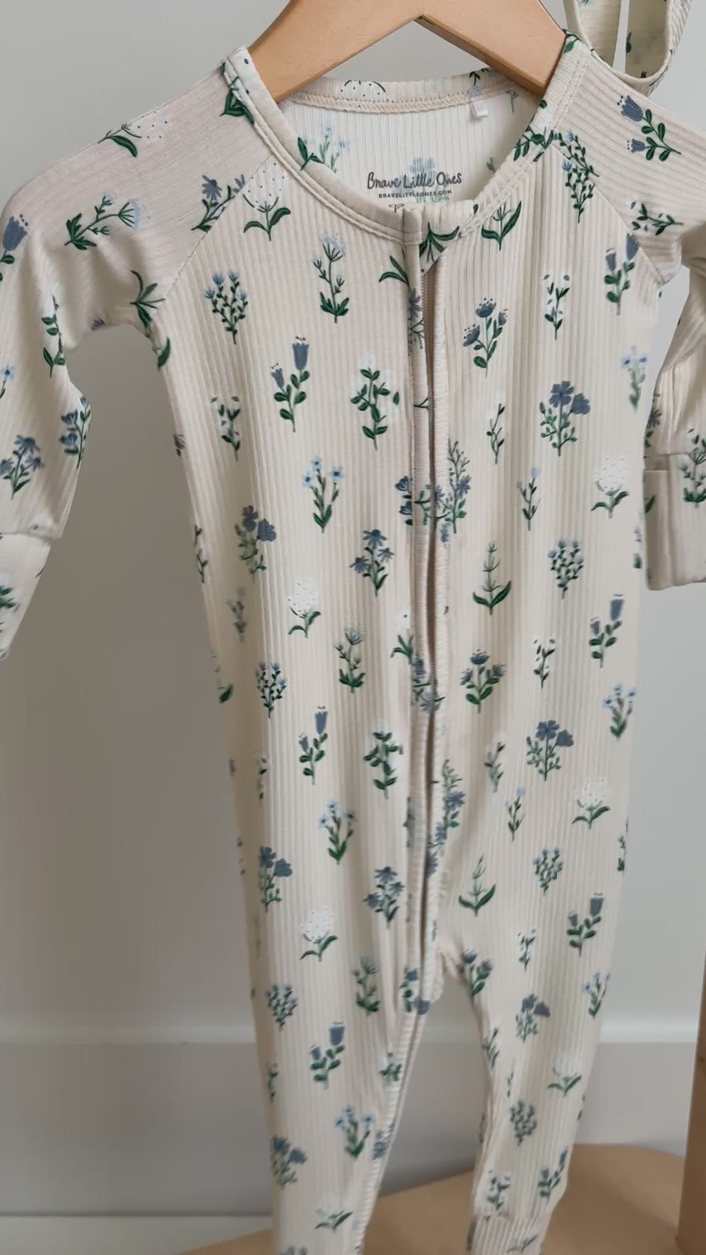 Morning Meadow Small Ribbed Zip Romper