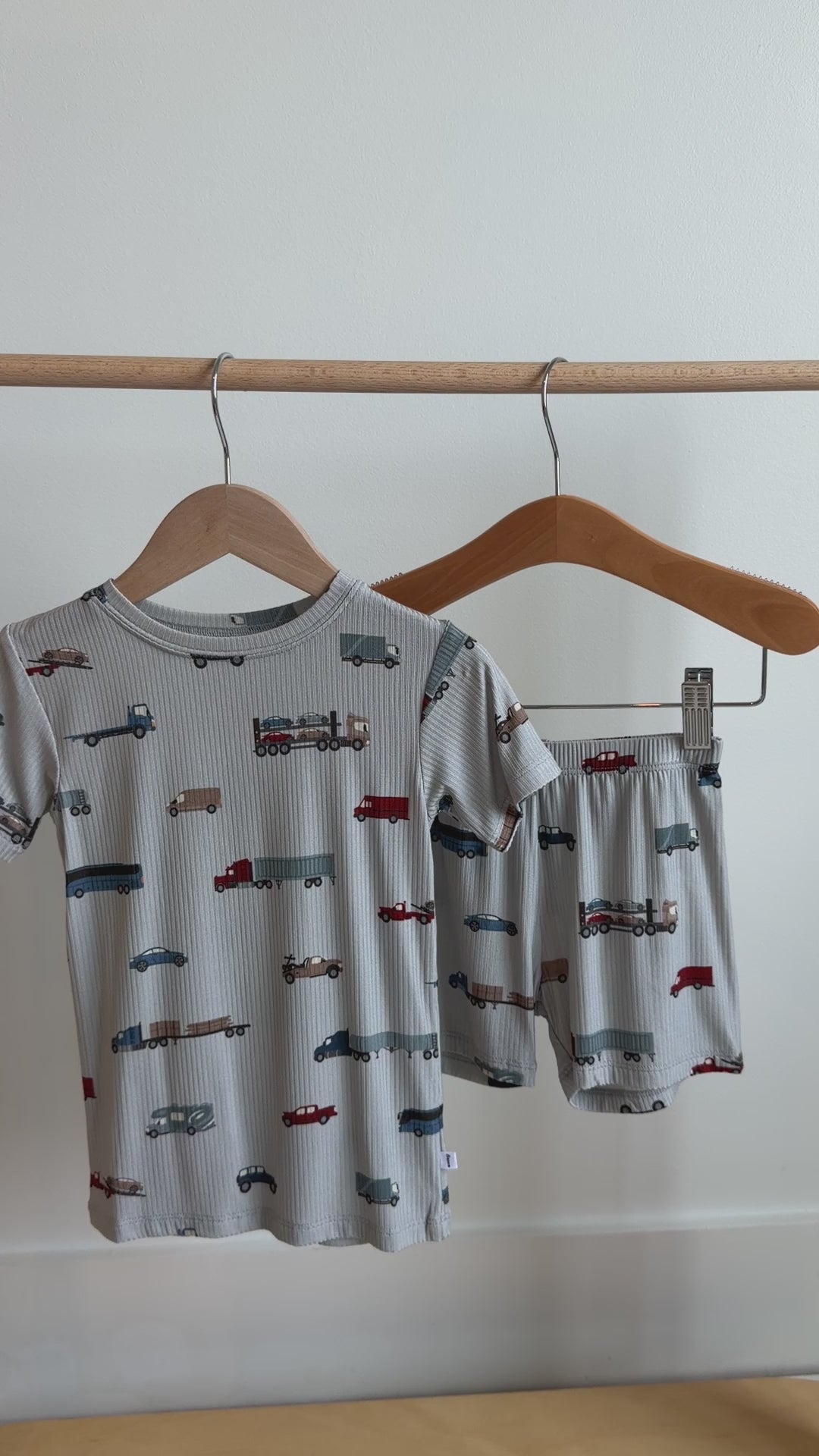 Road Vehicles Small Ribbed Shorts Two-Piece Set