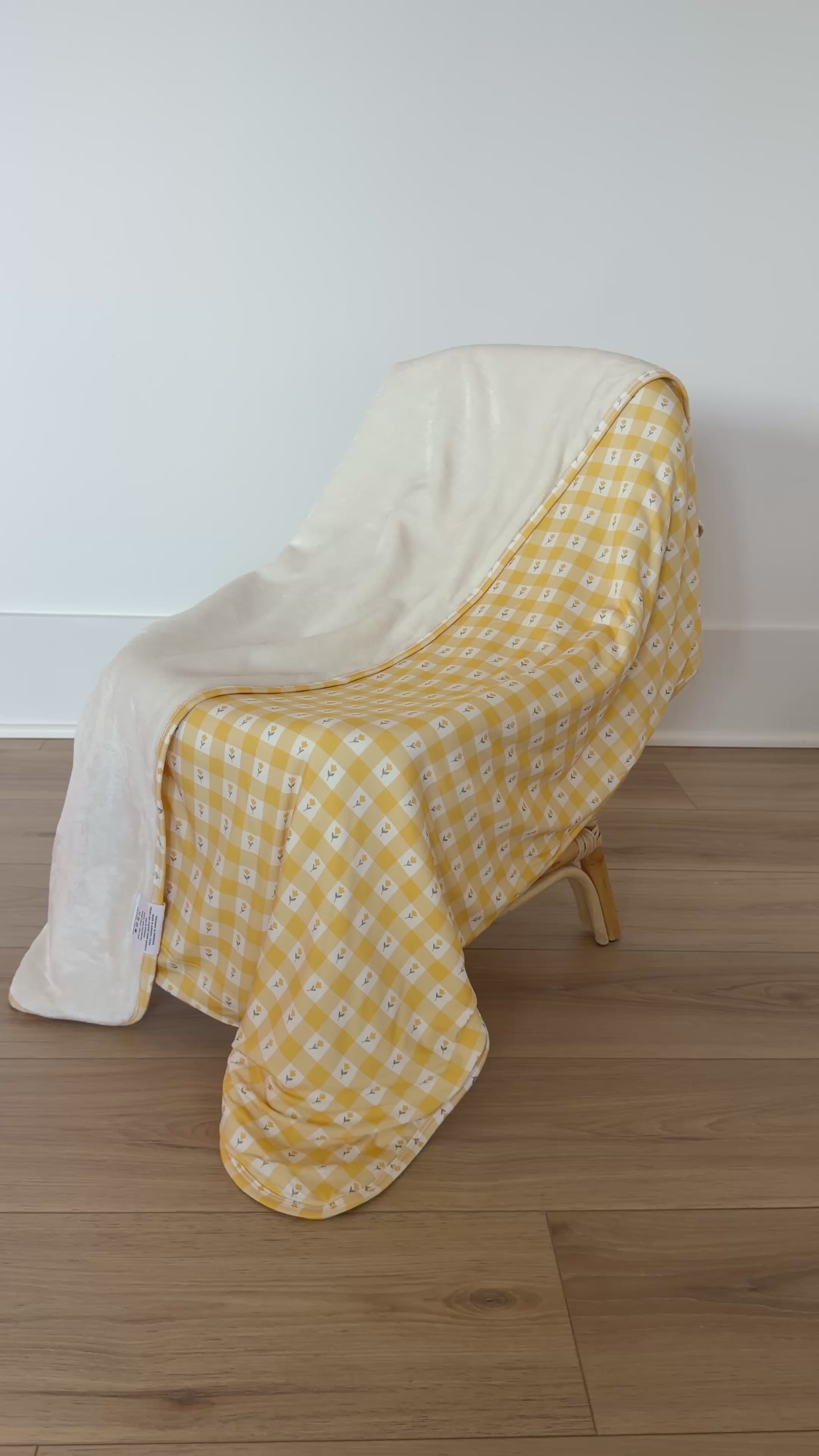 Yellow Gingham Tulip Youth Blanket