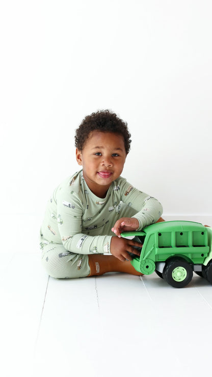 Trash Trucks Small Ribbed Two-Piece Set