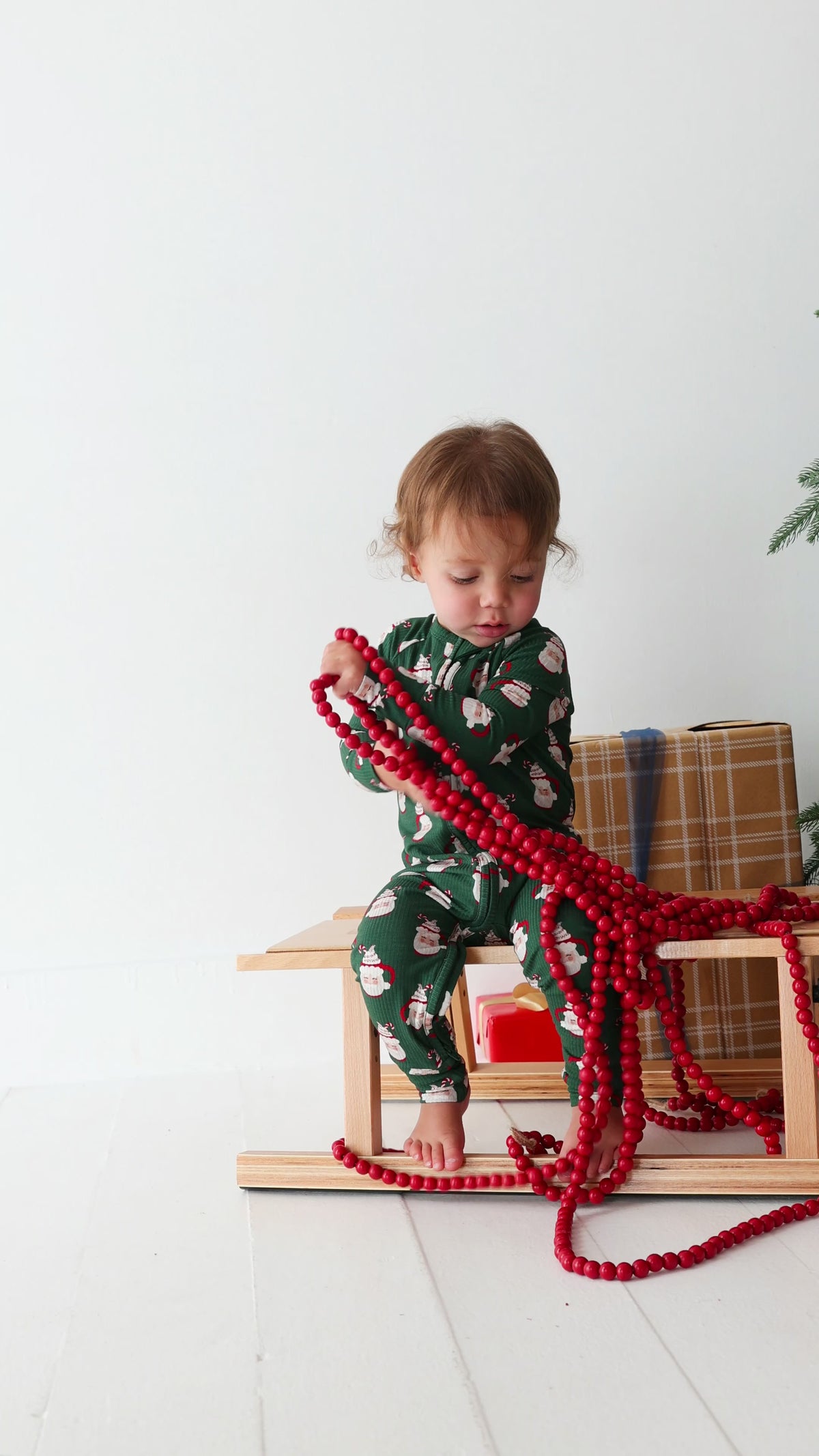 Santa Mug Small Ribbed Zip Romper