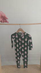 Santa Mug Small Ribbed Zip Romper