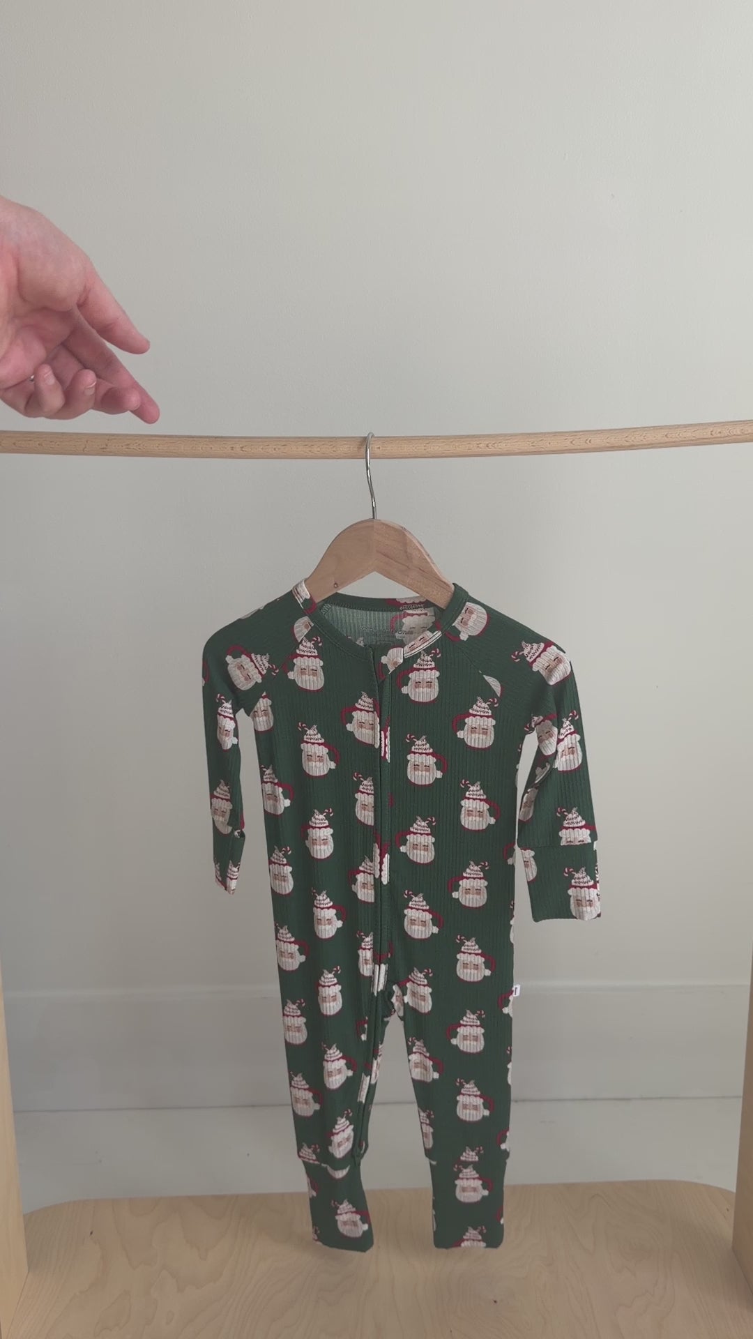 Santa Mug Small Ribbed Zip Romper