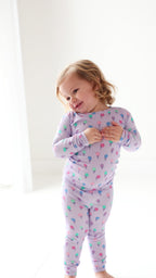 Lilac Daisies Small Ribbed Two-Piece Set