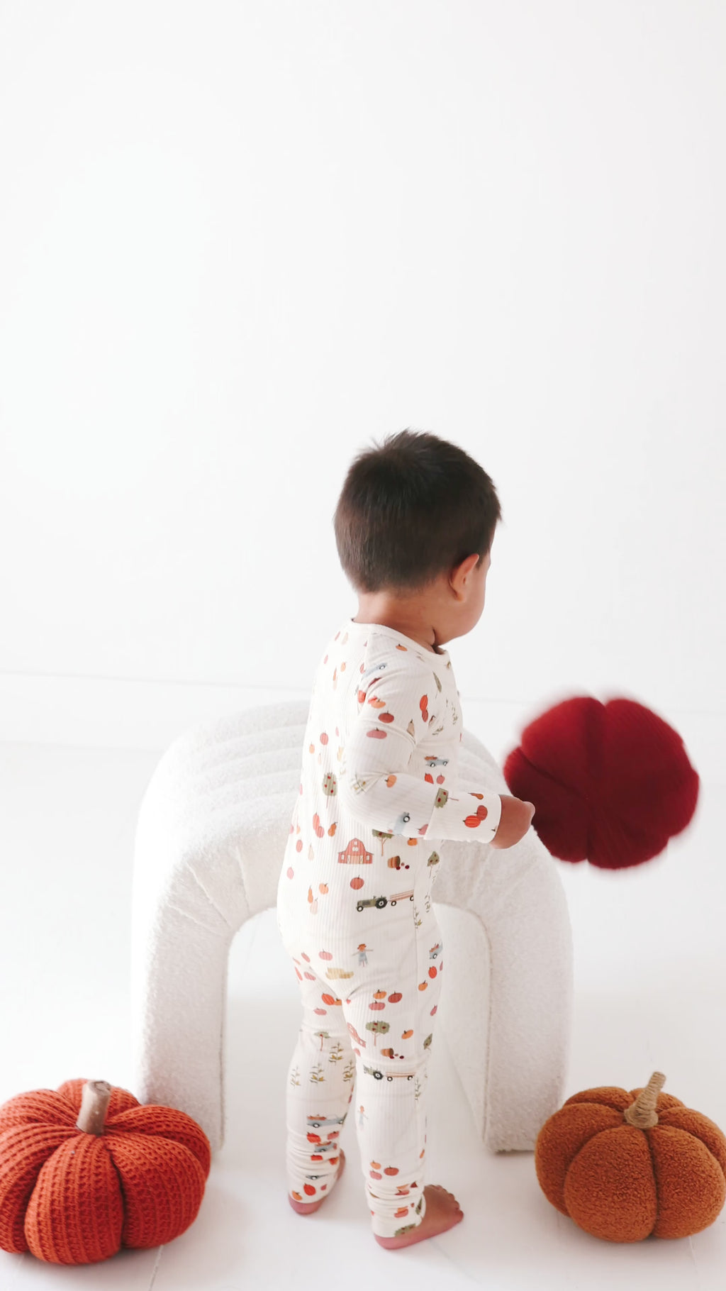 Pumpkin Patch Small Ribbed Zip Romper