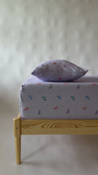 Purple Unicorns Twin Sheet With Pillow Case