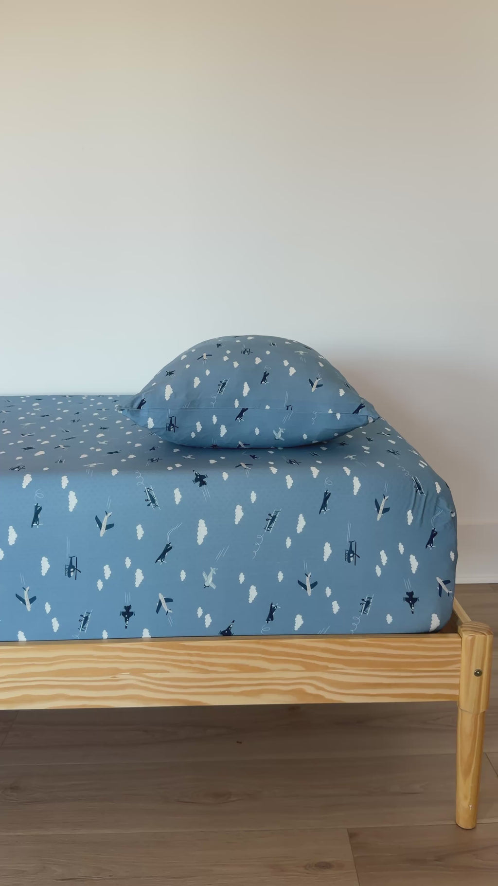 Take Flight Blue Twin Sheet With Pillow Case