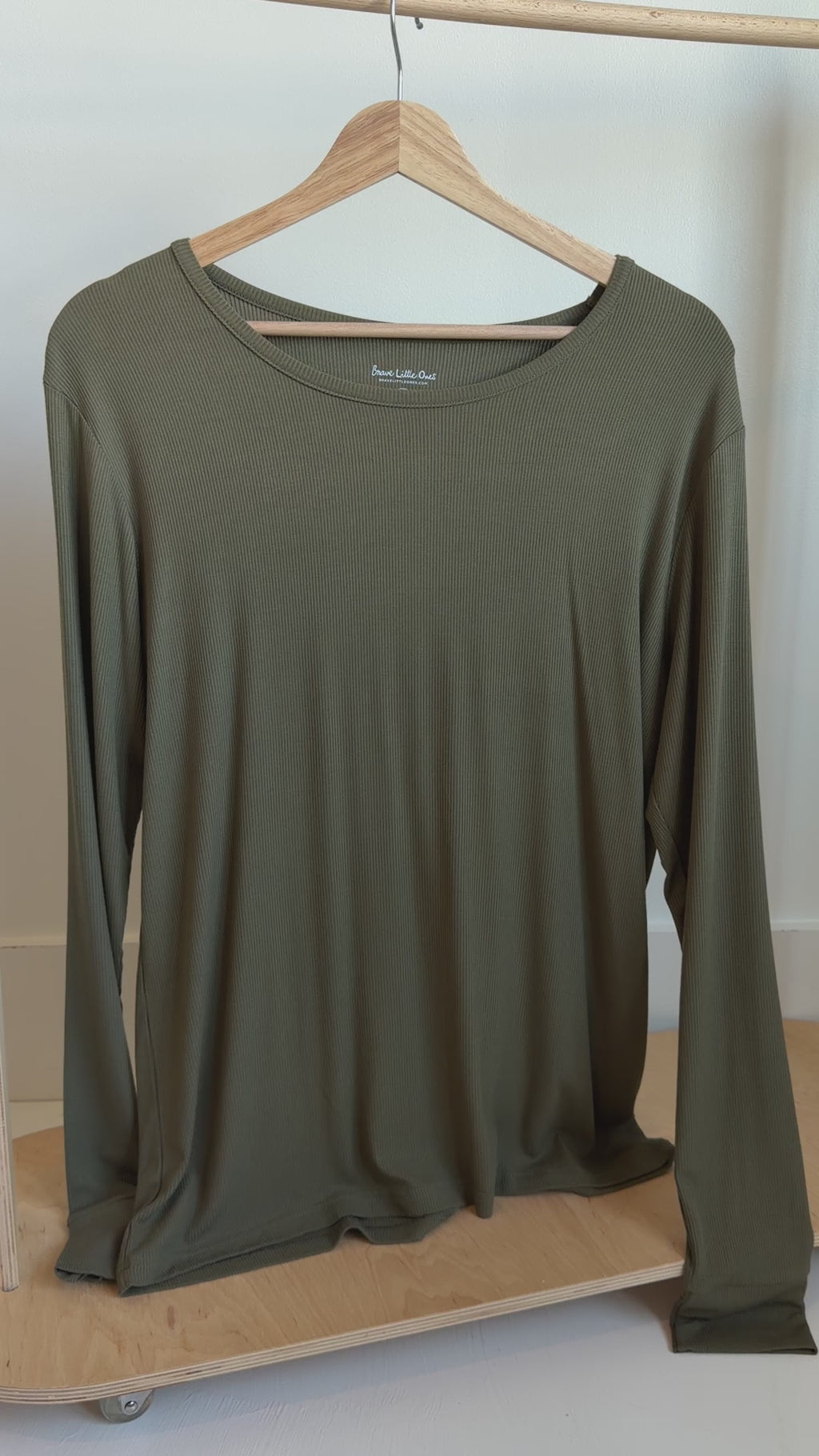 Olive Small Ribbed Women's Matching Set