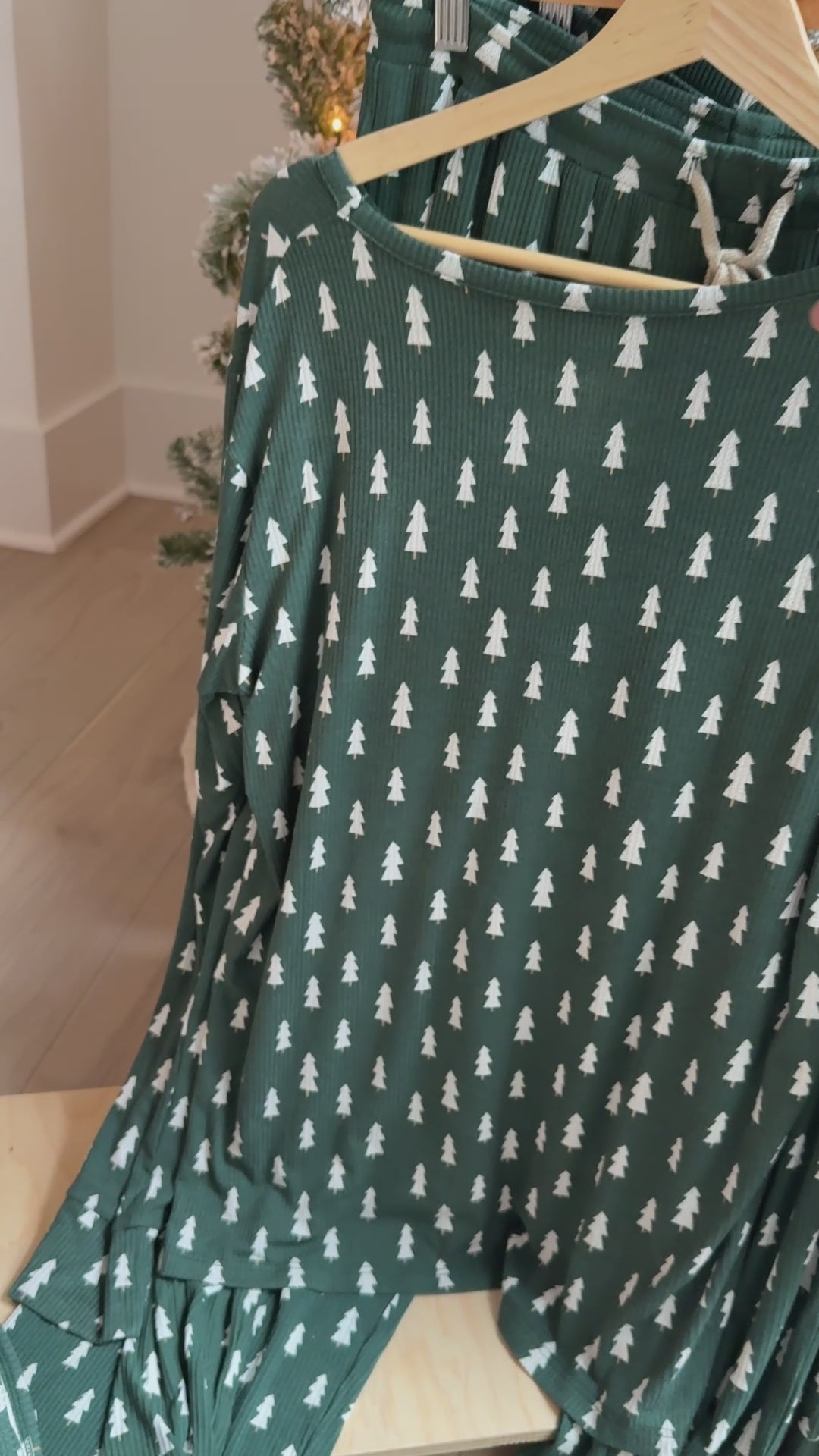 Christmas Trees Small Ribbed Women's Matching Set