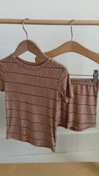 Neutral Lines Small Ribbed Shorts Two-Piece Set