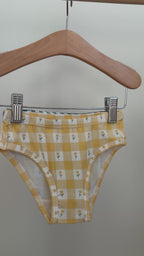 Yellow Gingham Tulip, Blue Small Gingham and Retro Daisies Underwear 3 pack