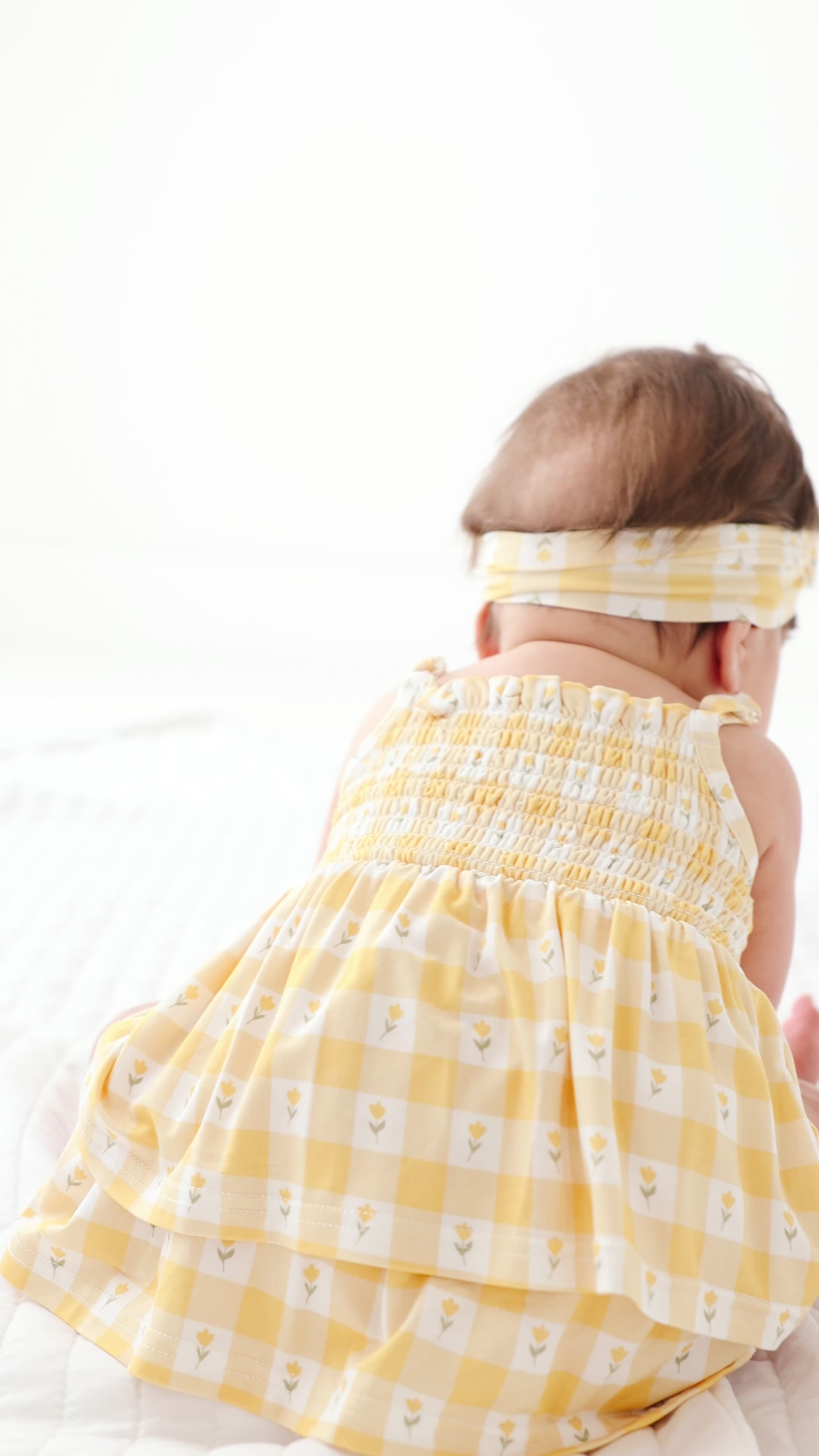 Yellow Gingham Tulip Ruffle Romper