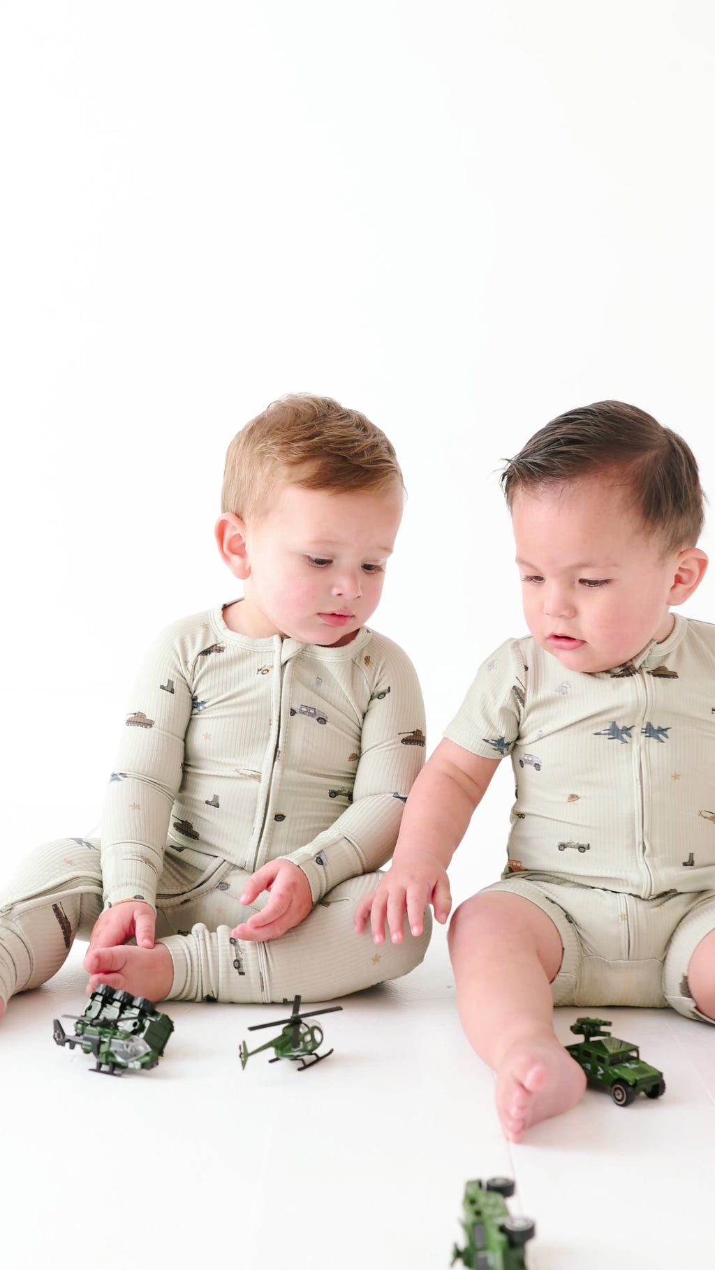 Military Small Ribbed Summer Zip Romper