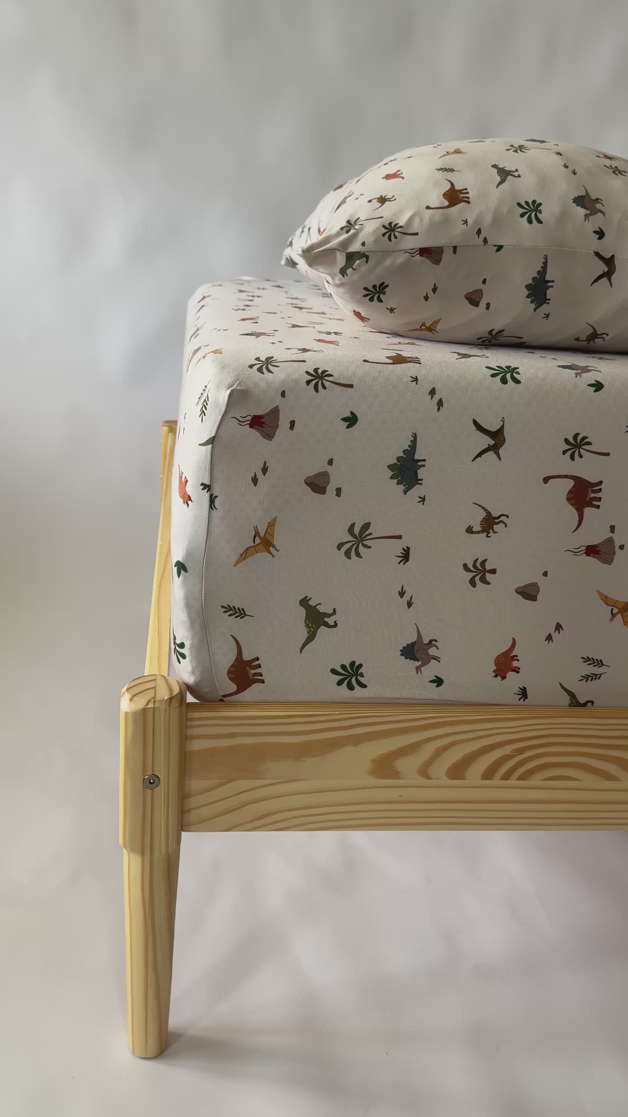 Prehistoric Dinosaurs Twin Sheet with Pillow Case