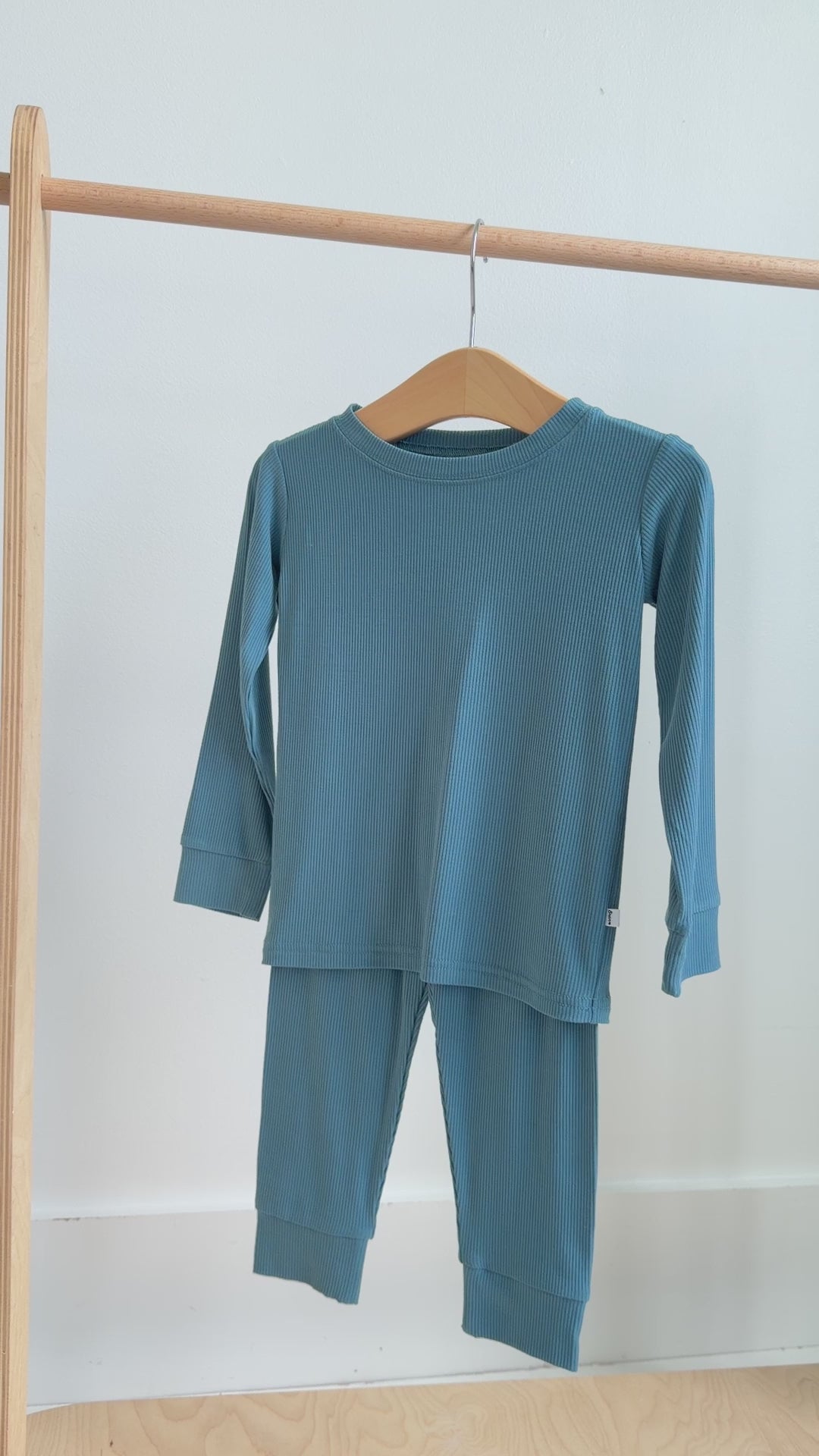 Midnight Teal Small Ribbed Two-Piece Set