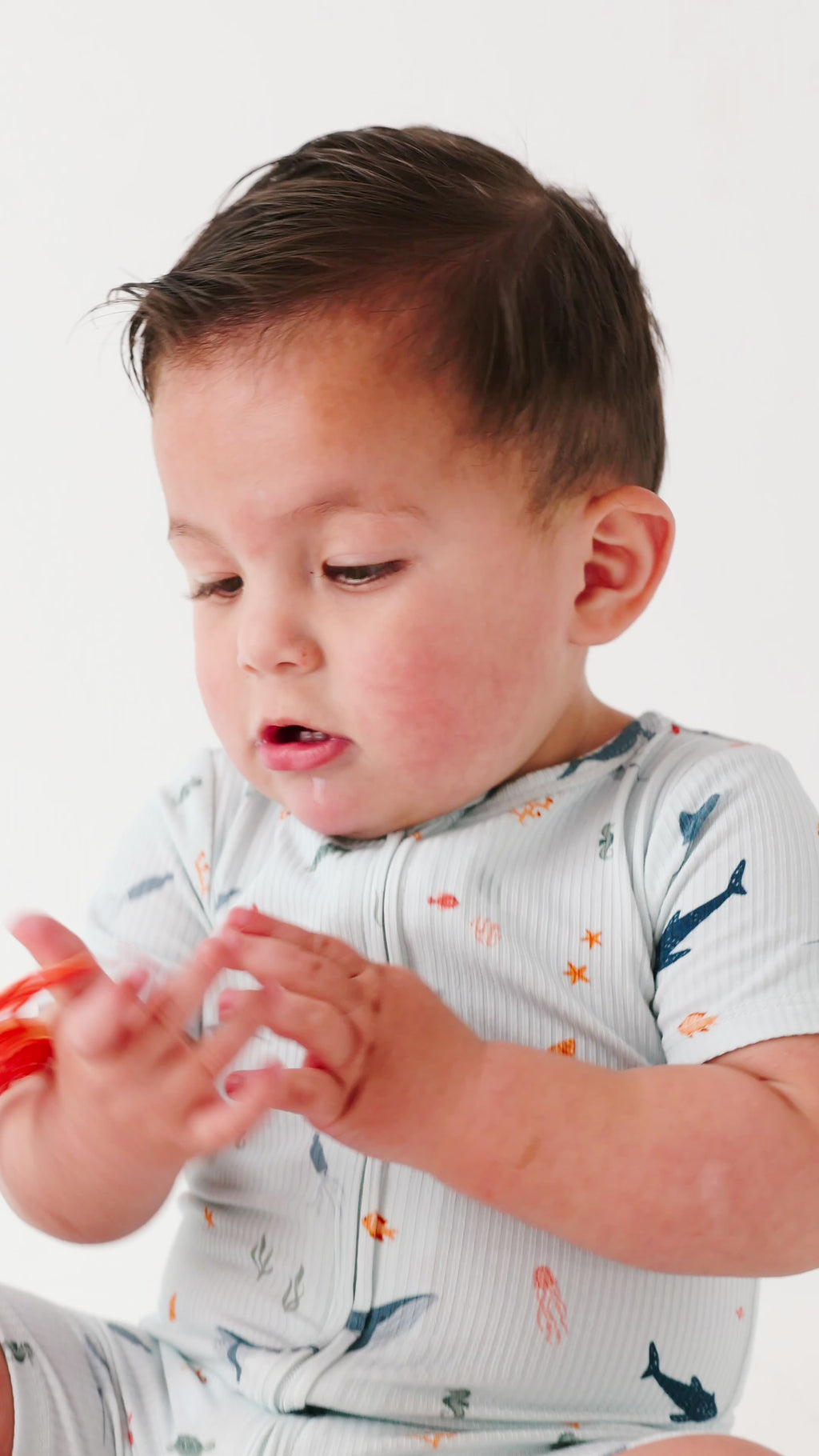 Under The Sea Small Ribbed Summer Zip Romper