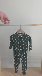 Christmas Trees Small Ribbed Zip Romper