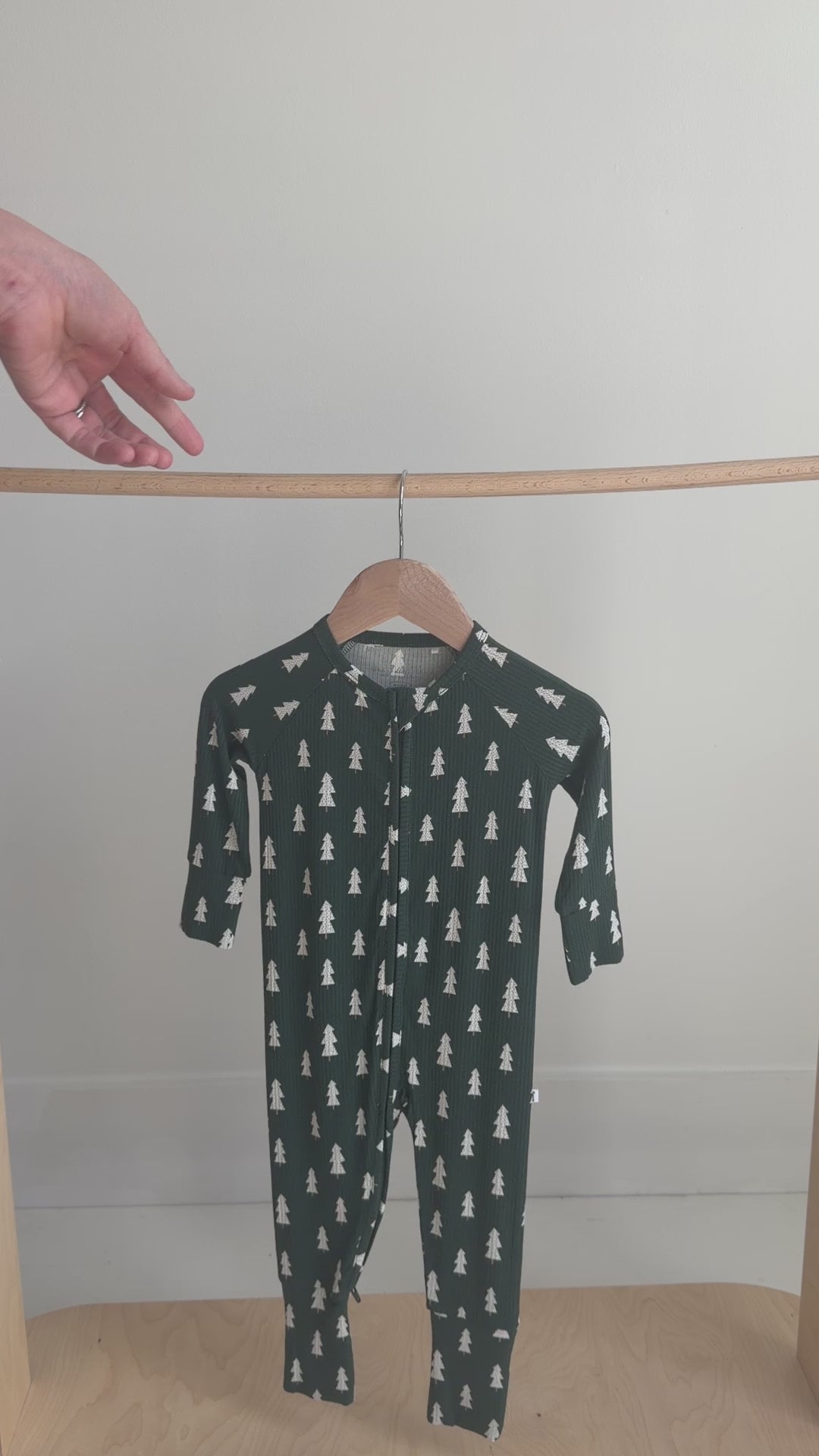Christmas Trees Small Ribbed Zip Romper