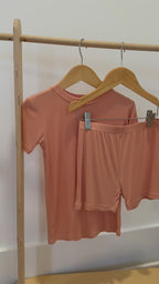 Coral Small Ribbed Shorts Two-Piece Set