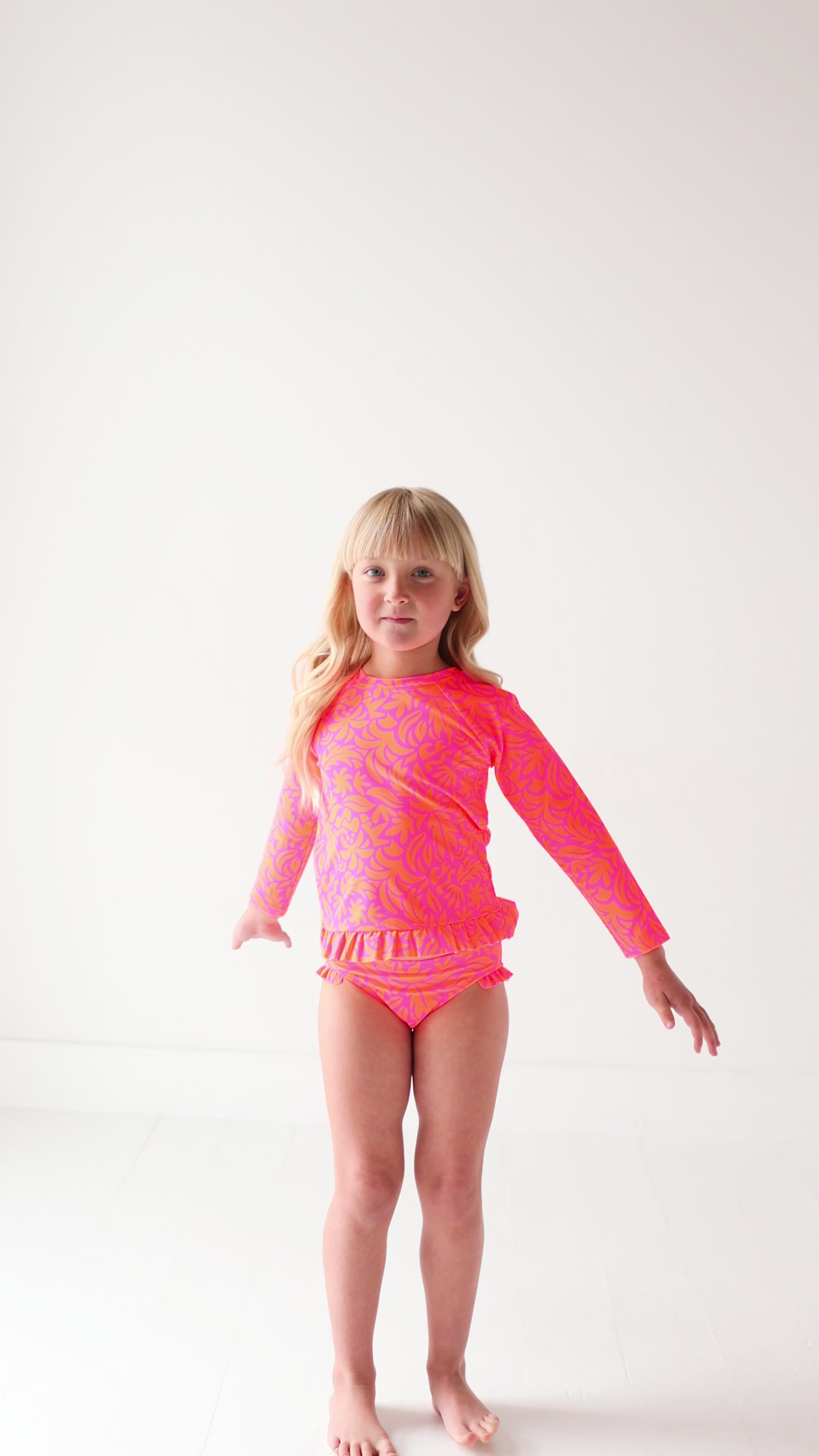 Neon Pink Tropical Tango Two-Piece Bathing Suit