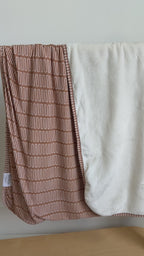 Neutral Lines Small Ribbed Youth Blanket