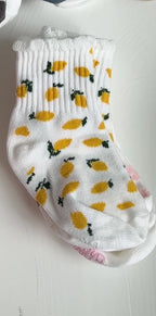 Pink Daisies & Lemons Ruffle Socks 3 Pack