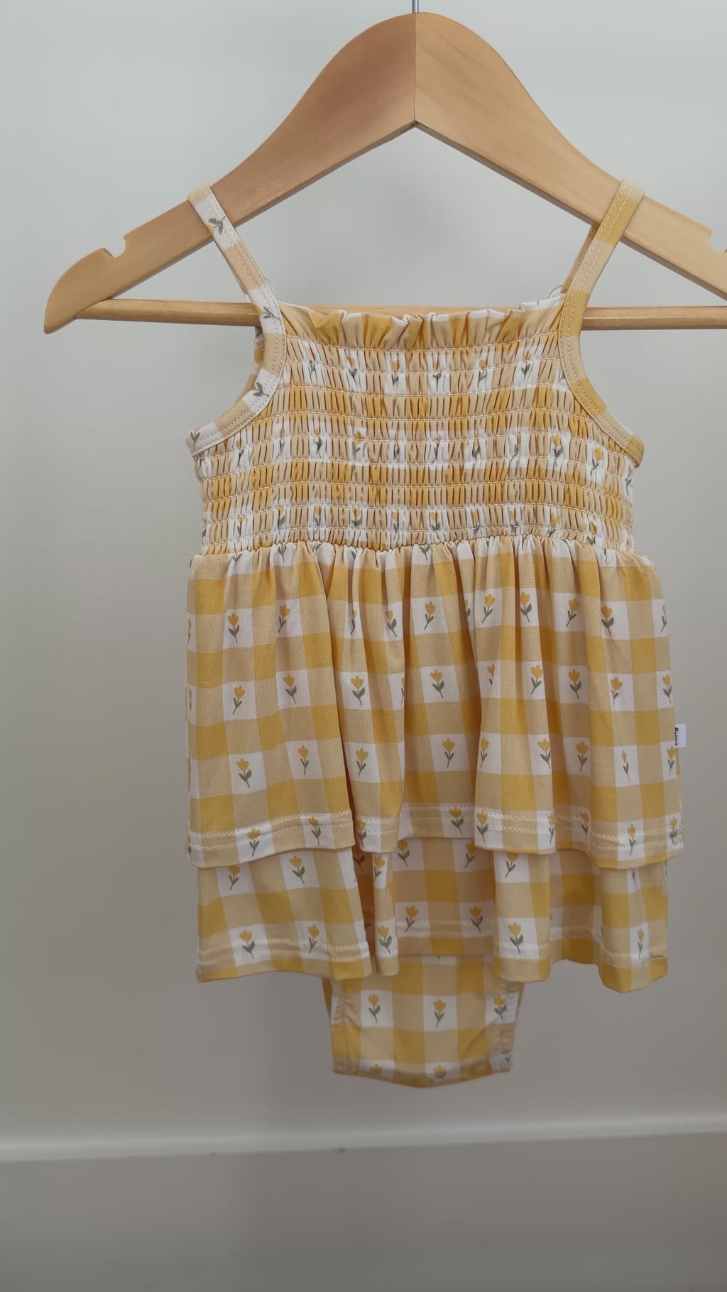 Yellow Gingham Tulip Ruffle Romper