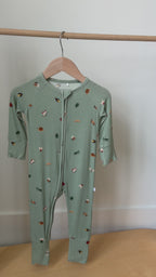 Backyard Bugs Small Ribbed Zip Romper