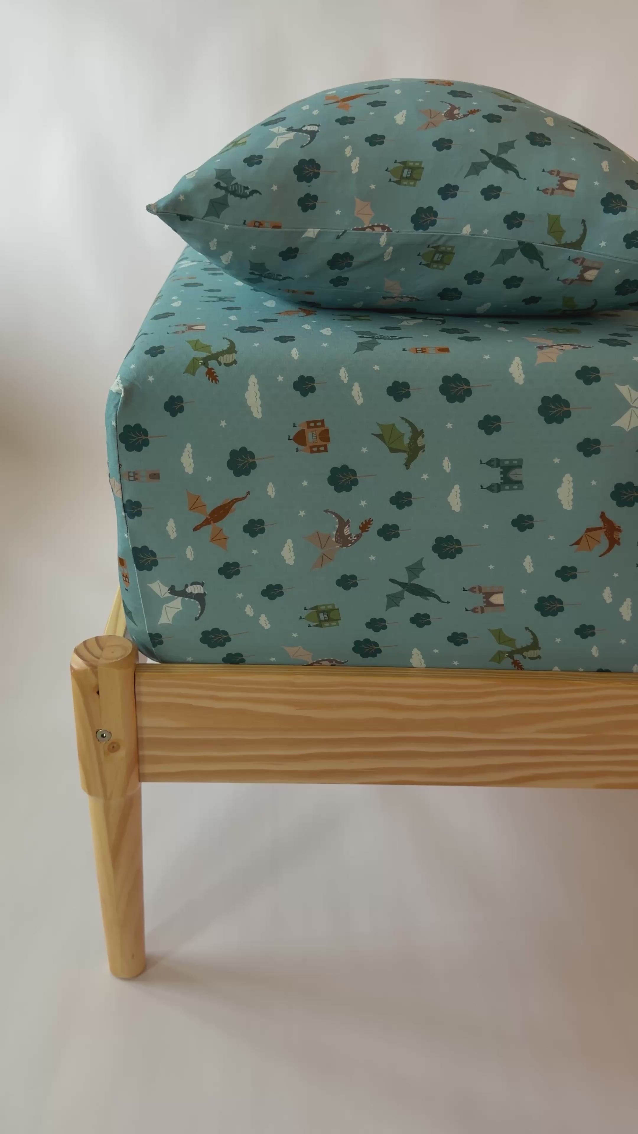 Dragons Twin Sheet With Pillow Case