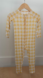 Yellow Gingham Tulip Zip Romper