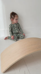 Green Floral Small Ribbed Zip Romper