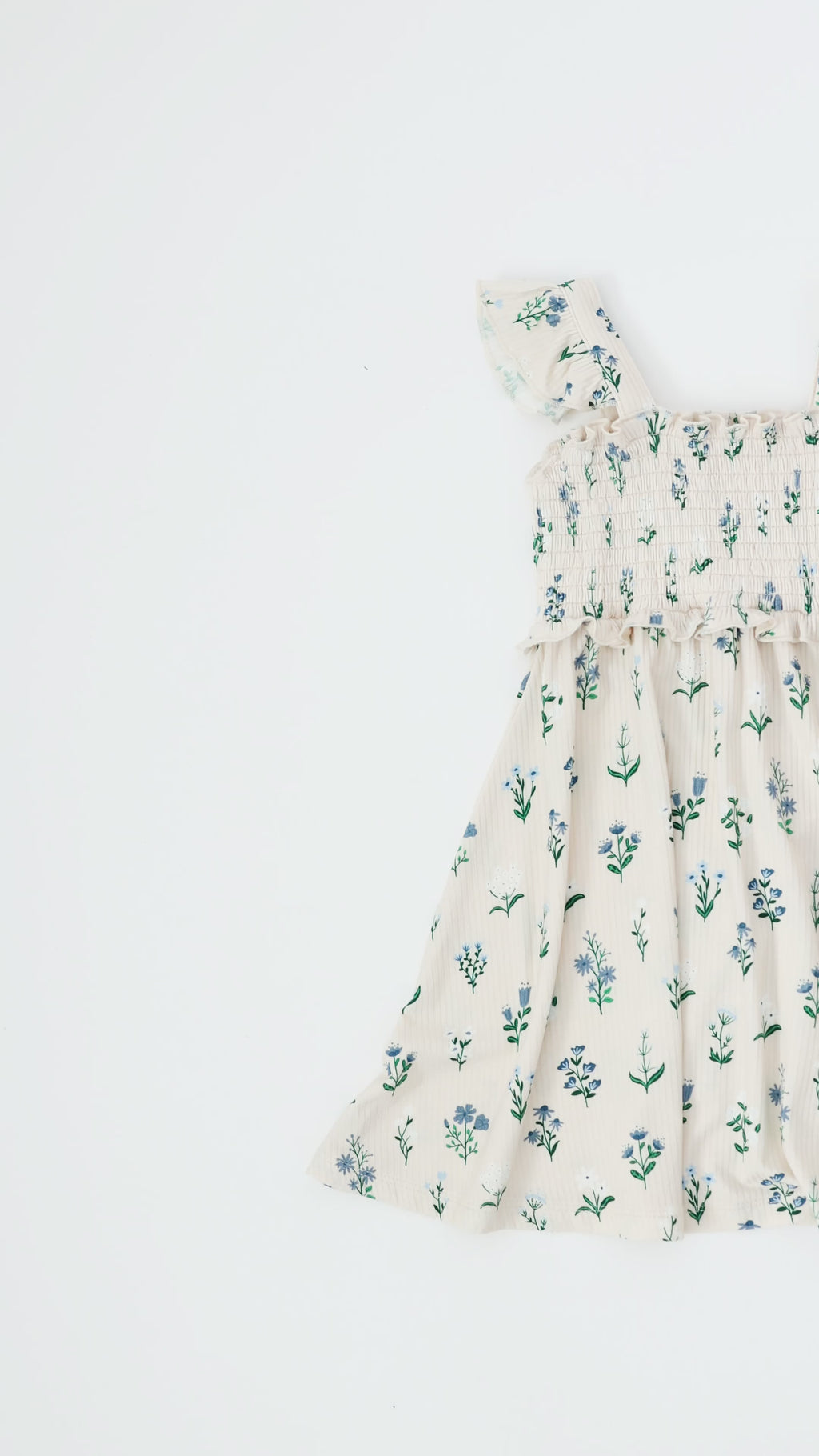 Morning Meadow Small Ribbed Flutter Sleeve Dress