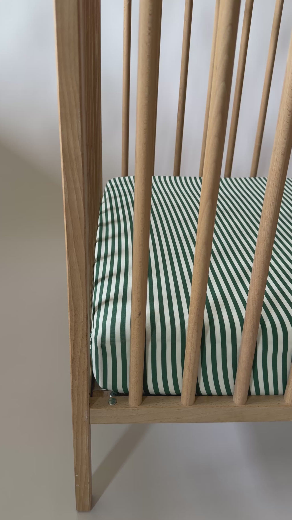 Eucalyptus Green Stripe Crib Sheet