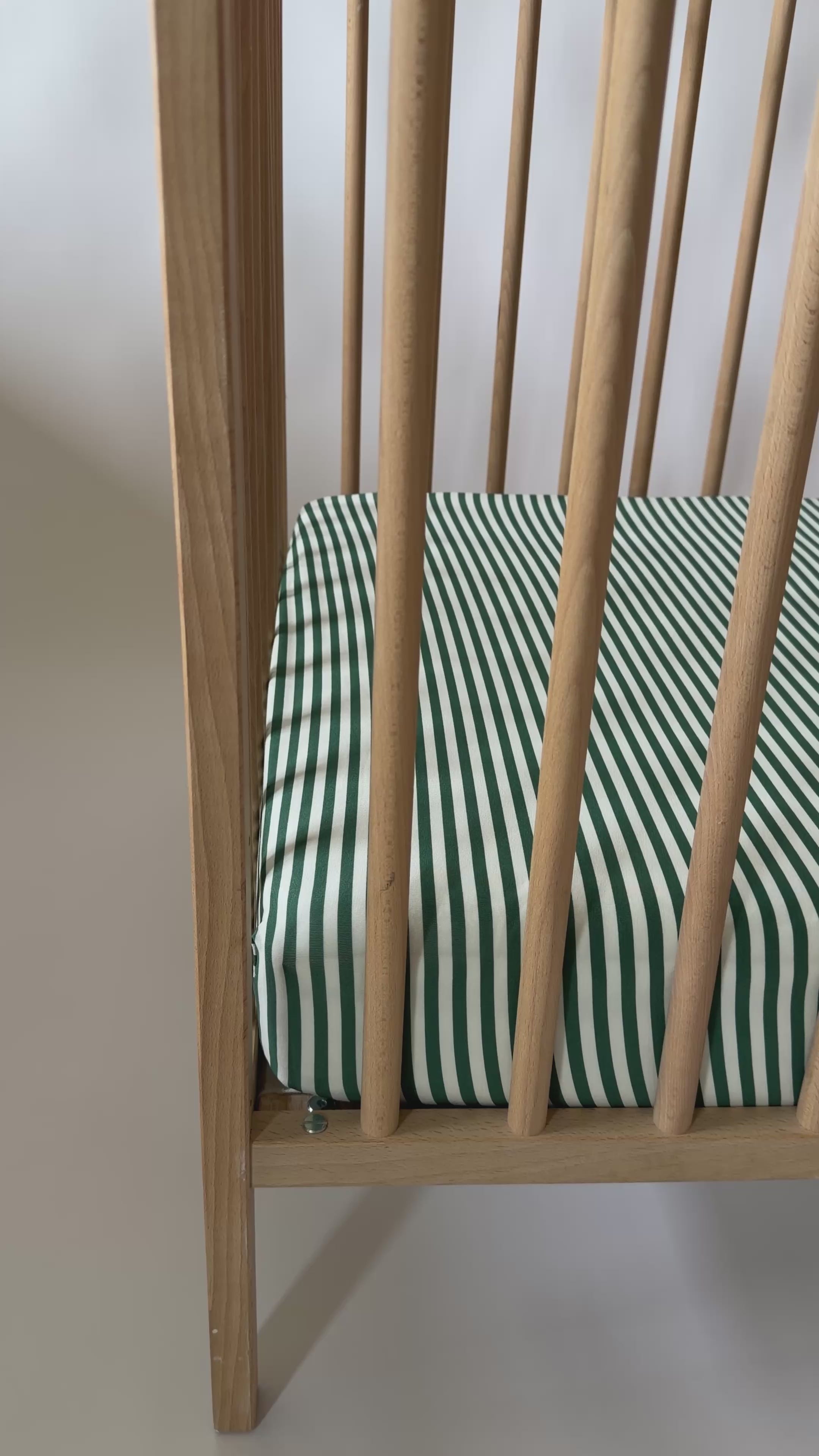Eucalyptus Green Stripe Crib Sheet