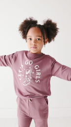Let's Go Girls Plum Bamboo French Terry Pullover & Jogger Set