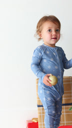 Snowflakes Small Ribbed Zip Romper