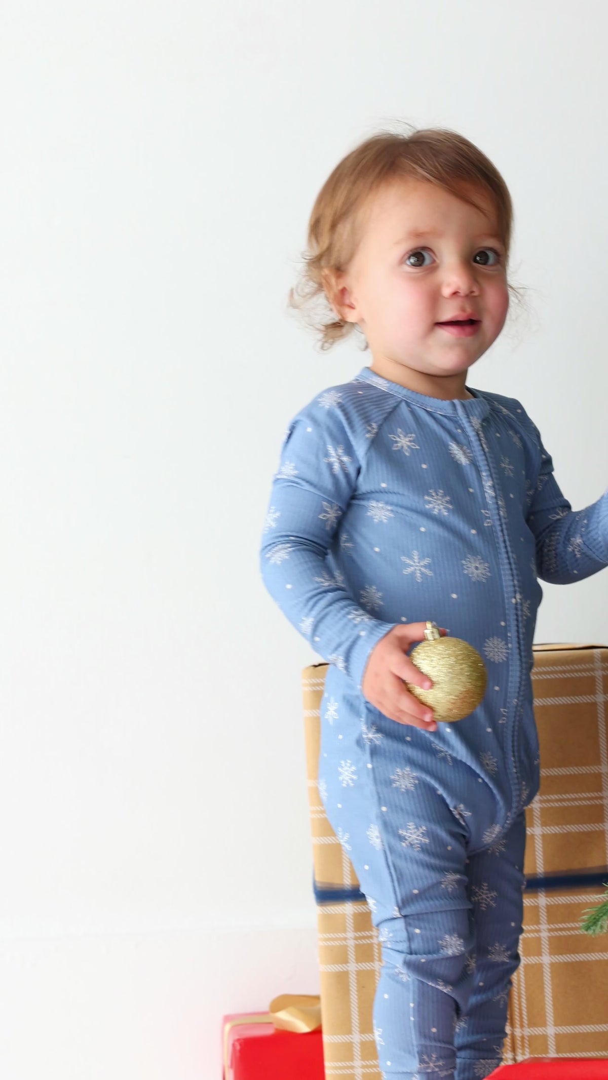 Snowflakes Small Ribbed Zip Romper