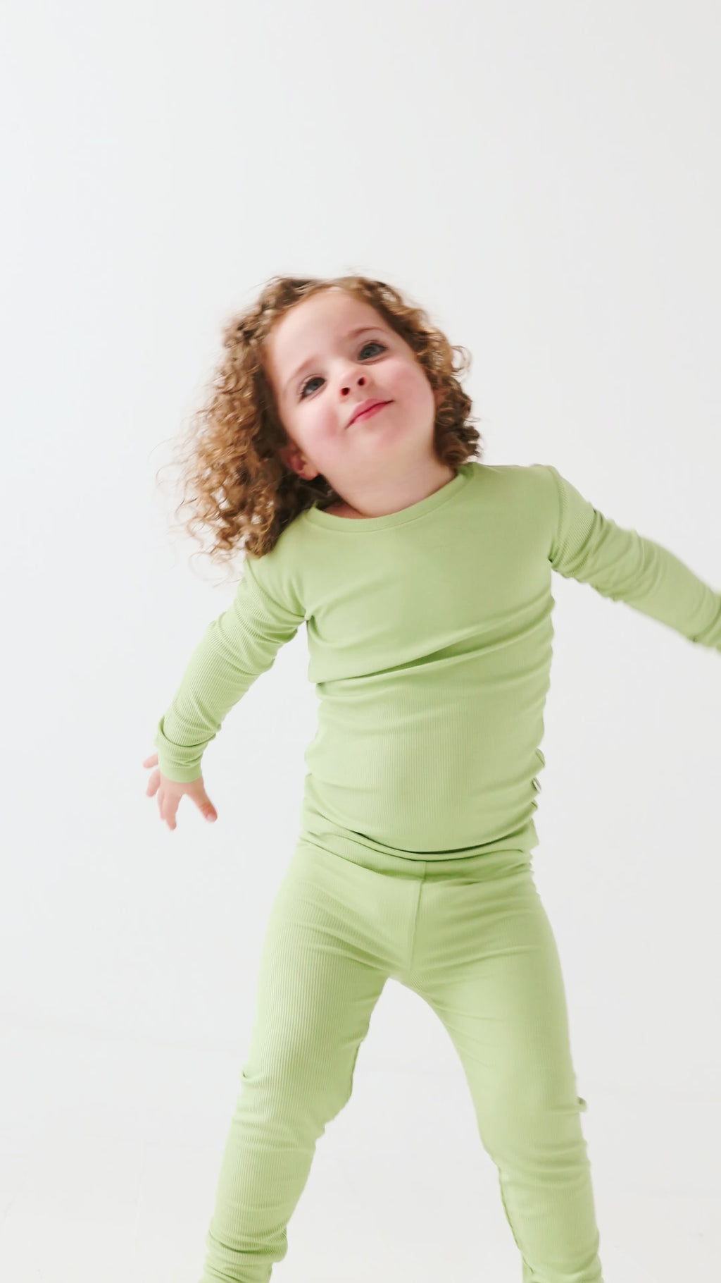 Tarragon Green Small Ribbed Two-Piece Set