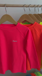 Neon Coral Rash Guard