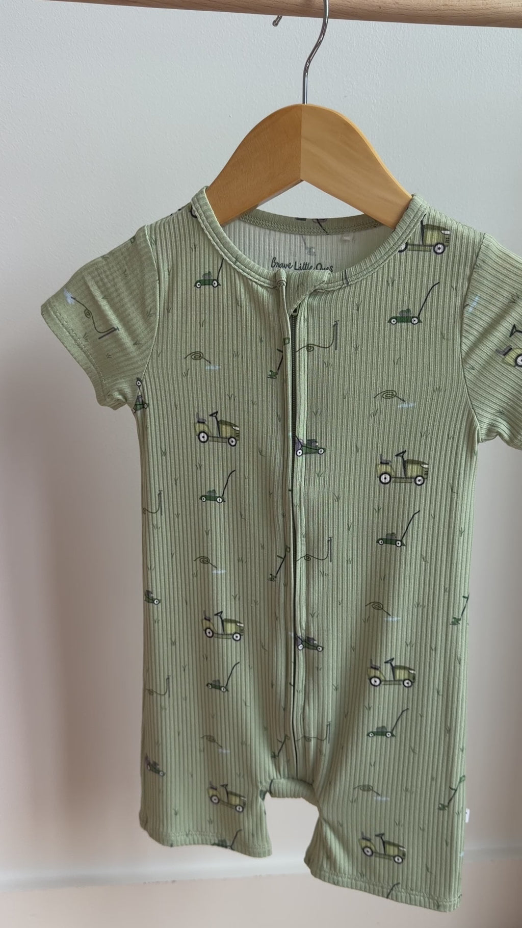 Lawn Mowers Small Ribbed Summer Zip Romper