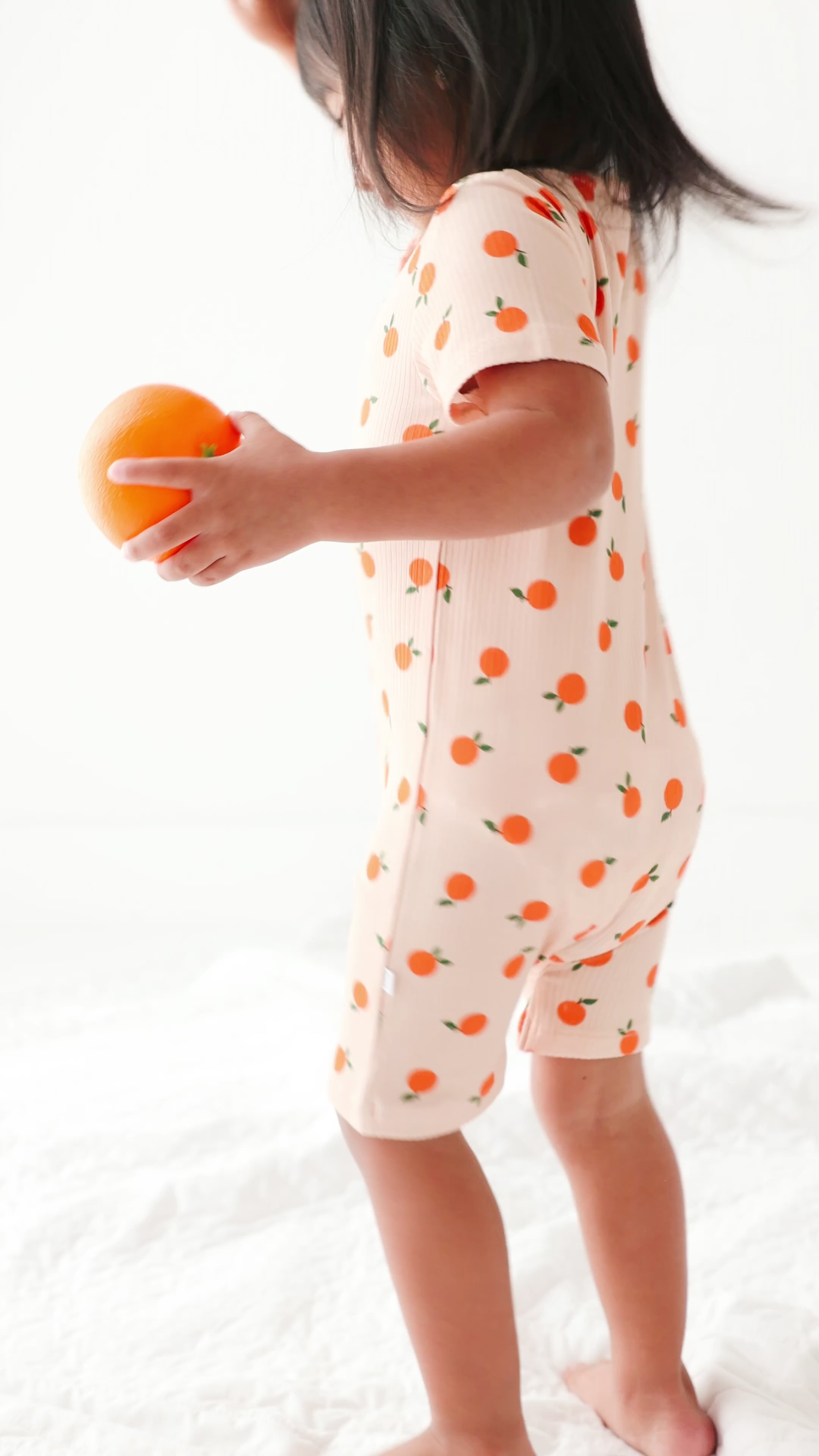 Oranges Small Ribbed Summer Zip Romper