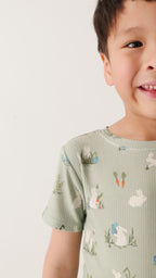 Sage Bunnies Small Ribbed Shorts Two-Piece Set