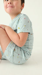 Gone Fishing Small Ribbed Shorts Two-Piece Set