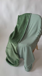 Eucalyptus Green Stripe Small Ribbed Toddler Blanket