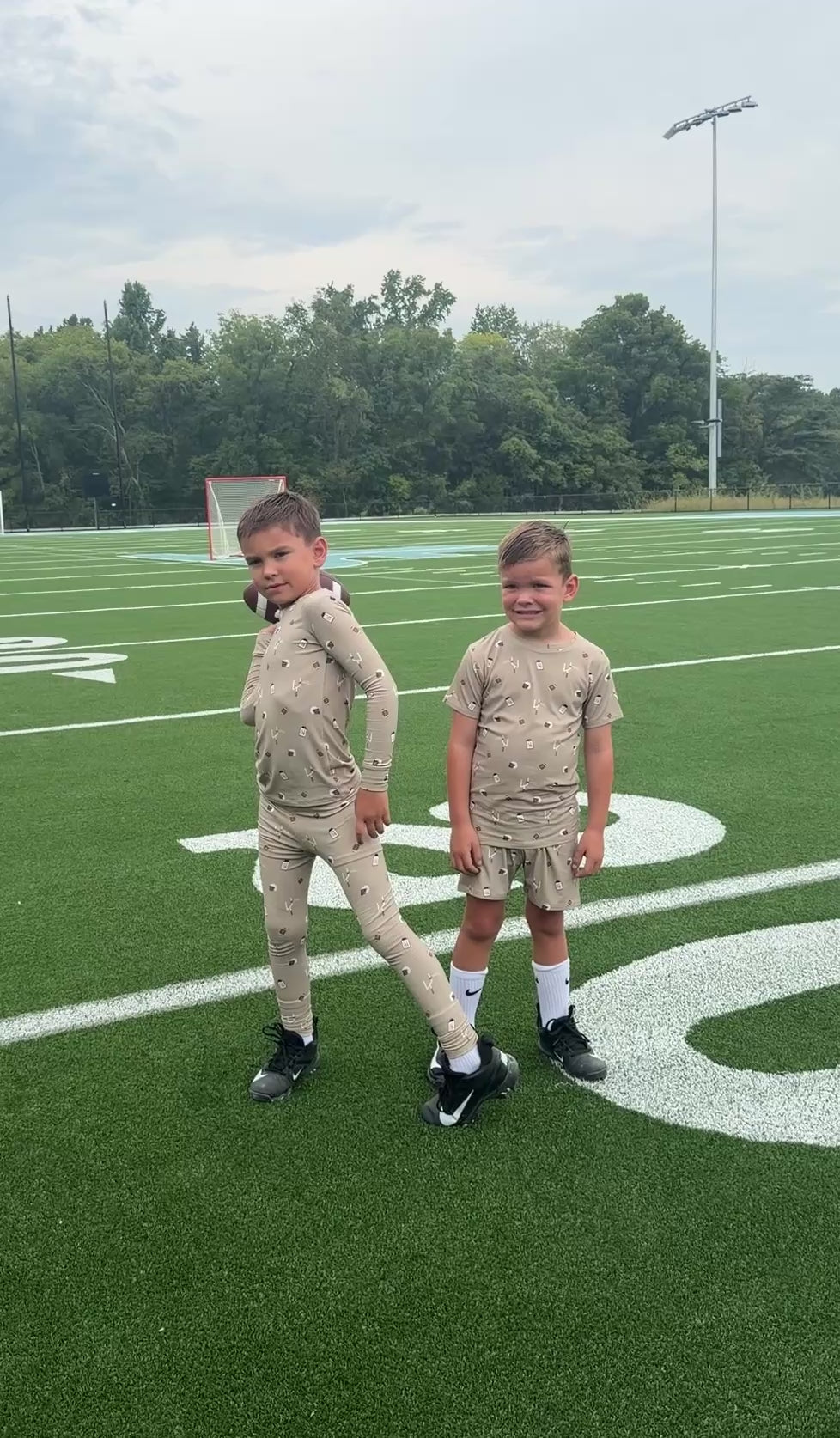 Football Small Ribbed Shorts Two-Piece Set