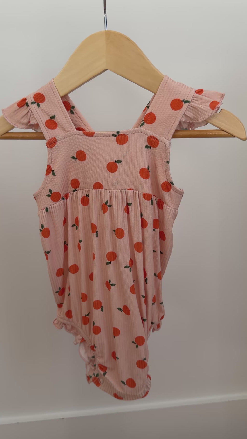 Oranges Small Ribbed Flutter Sleeve Romper