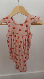 Oranges Small Ribbed Flutter Sleeve Romper